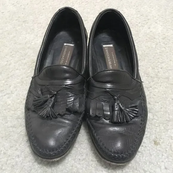 Johnston & Murphy Men’s Black Tassel Loafers - Picture 1 of 8